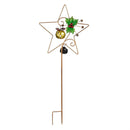 Howdy Holidays Garden Stake, Solar Garden Stake, Jingle Bell Motif, 42"H, Asst of 4, CDU