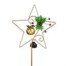 Howdy Holidays Garden Stake, Solar Garden Stake, Jingle Bell Motif, 42"H, Asst of 4, CDU