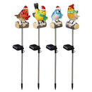 Snowbirds Garden Stake, Solar Garden Stake, Holiday Chirper, 27.5"H, Asst of 4, CDU