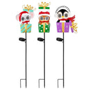 Twas the Night Garden Stake, Solar Garden Stake, Present Peepers, 35"H, Asst of 3, CDU