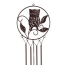 Embossed Metal Owl Wind Chime