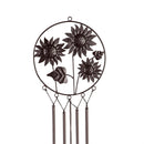 Embossed Metal Sunflowers Rustic Wind Chimes