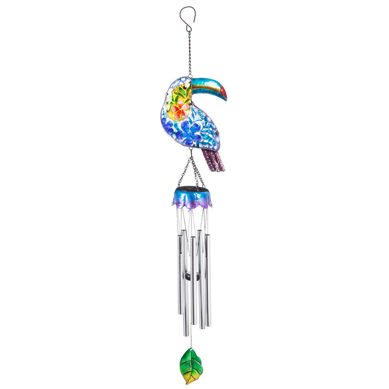 Evergreen Wind,43.25" Solar Windchimes, Tropical, 4 Asst,6.3x41.7x3.9 Inches