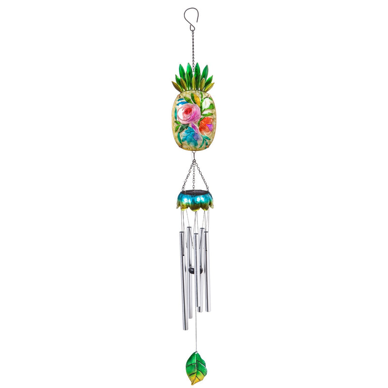 Evergreen Wind,43.25" Solar Windchimes, Tropical, 4 Asst,6.3x41.7x3.9 Inches