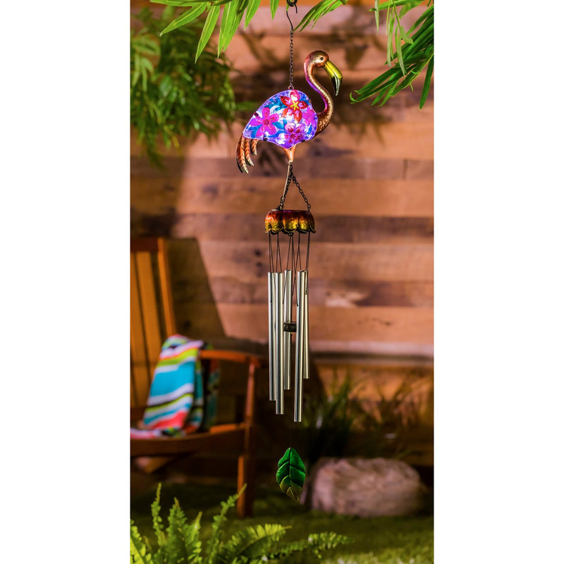 Evergreen Wind,43.25" Solar Windchimes, Tropical, 4 Asst,6.3x41.7x3.9 Inches