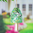 Pollinator Garden Bell, Mosaic Glass, Green Dragonfly