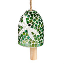 Pollinator Garden Bell, Mosaic Glass, Green Dragonfly