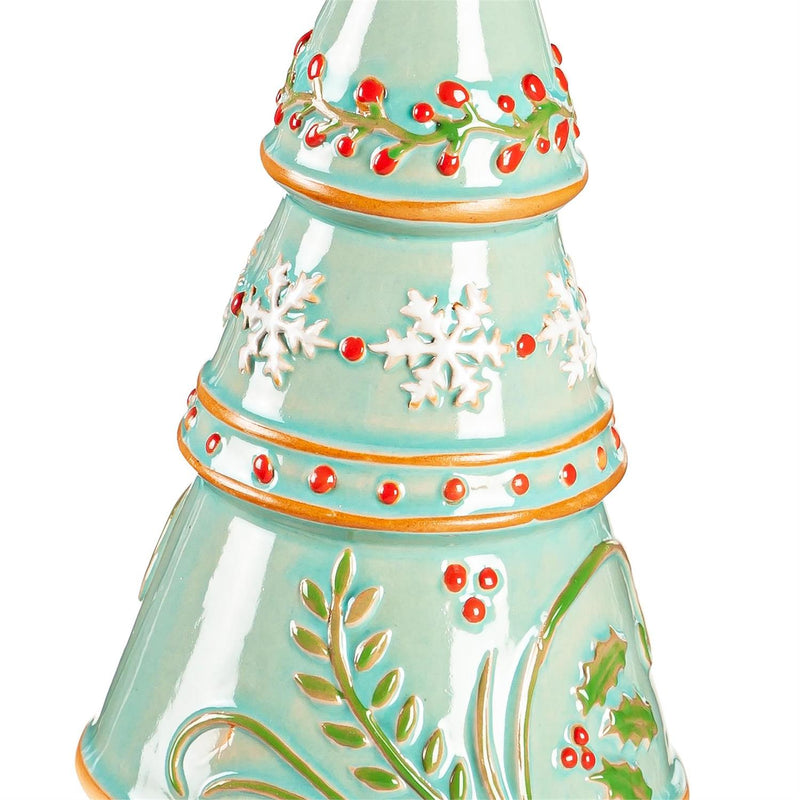 Christmas Tree Ceramic Hanging Bell, Asst of 2