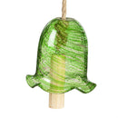 Art Glass Glow-in-the-Dark Speckle Red and Green Fluted Bell, Asst of 2