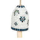 White Snowflake & Blue Snowflake Mosaic Glass Bell