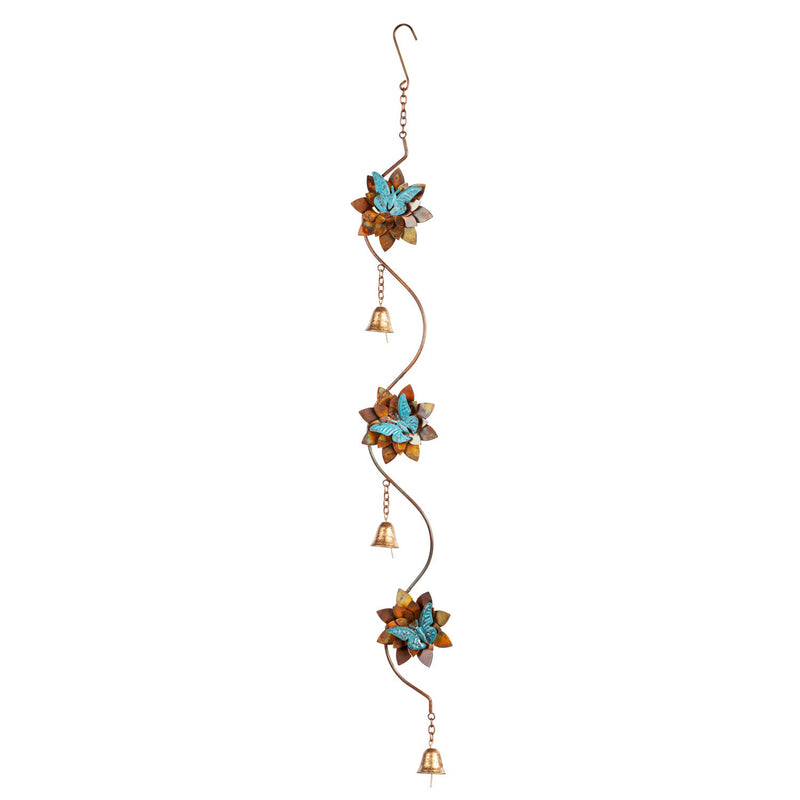 Hanging Metal Butterfly and Flower Garden Decor,2wc2226