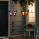Glass Butterfly Spinning Solar Hanging Decor, Set of 2,2wc2265