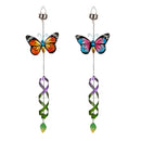 Glass Butterfly Spinning Solar Hanging Decor, Set of 2,2wc2265