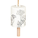 Garden of Wonder Garden Bell, Ceramic Bell with Rope, Dandelion & Fern Leaves, Set of 2