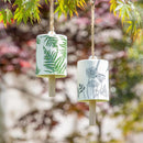 Garden of Wonder Garden Bell, Ceramic Bell with Rope, Dandelion & Fern Leaves, Set of 2