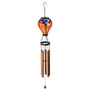 Multi-Color Art Glass Hot Air Balloon Wind Chime, Blue and Orange