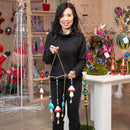 Evergreen Wind,Hand-Painted Mushroom Wind Chime,13x1x31 Inches