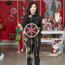 Evergreen Wind,36" Metal Beaded Holiday Wind Chime,11x1x36 Inches