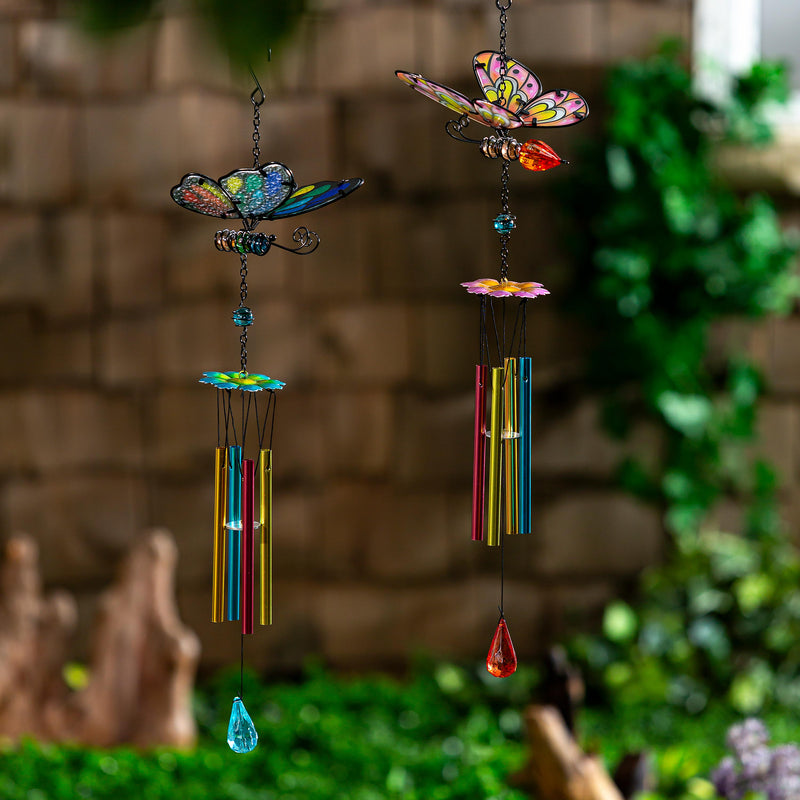 Pollinator Garden Wind Chime, Rainbow Butterfly, Asst of 2