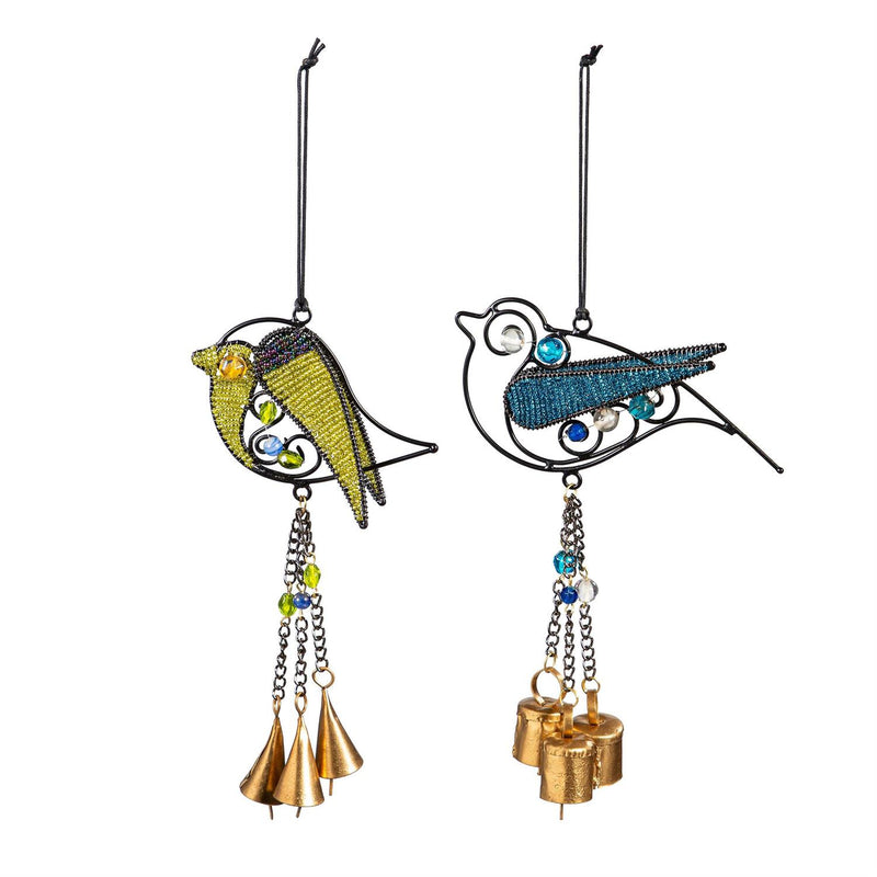 Beaded Bird Hanging Décor with Bell