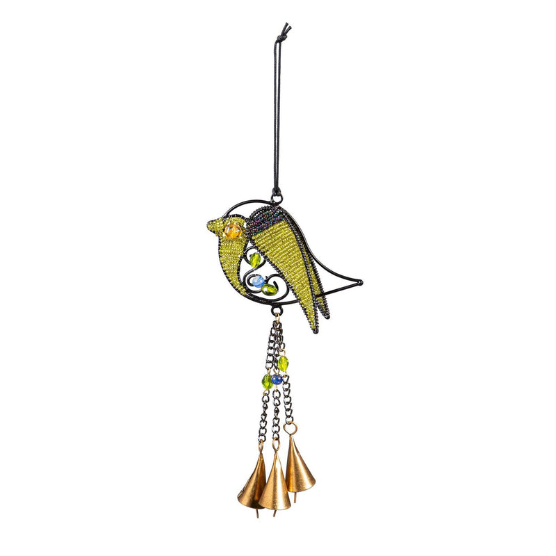 Beaded Bird Hanging Décor with Bell