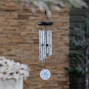 Avria Garden Accent, Printed Wind Chime, Crystal Snowflakes, 27"