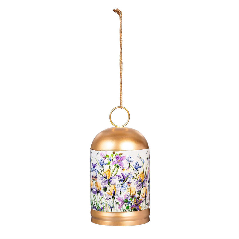 Golden Lilac Printed Metal Bell