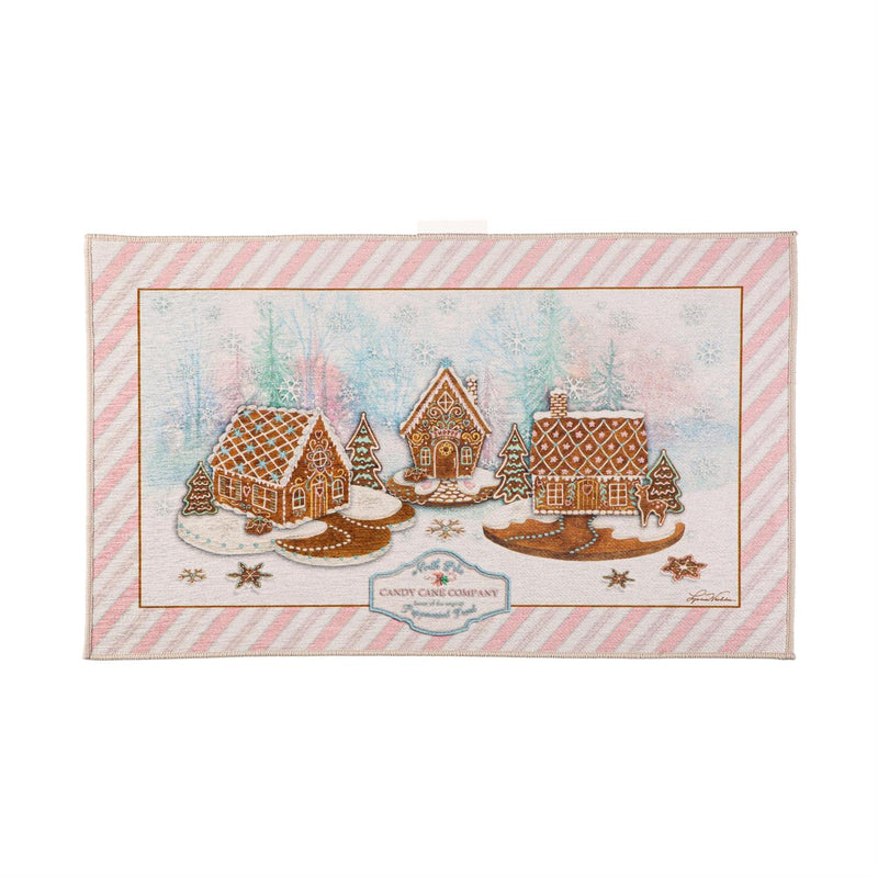 Season's Greeting Gingerbread Washable Indoor/Outdoor Mat