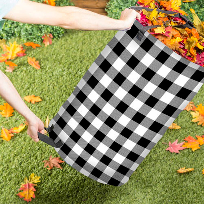 Black and White Buffalo Check Collapsible Everything Bag