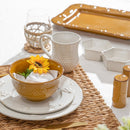 Evergreen Home Accents,13 oz. Ceramic Cup, Honeycomb and Bee Design,5.12x3.54x4.33 Inches