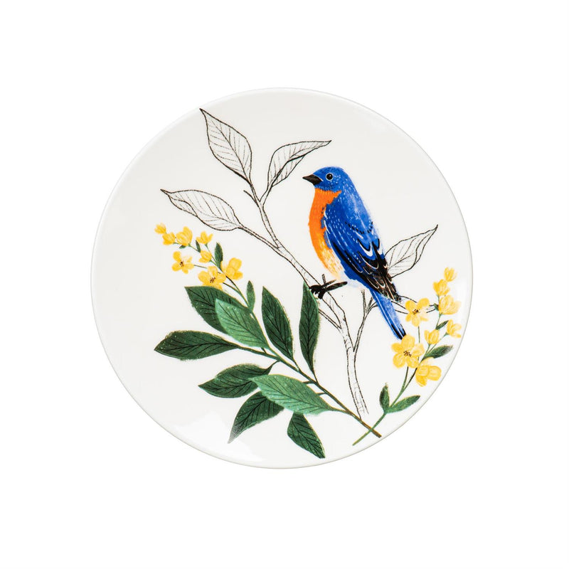 Song Bird Ceramic Appetizer Plate Set, 6"
