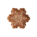 Baking Spirits Bright Plate Gingerbread Snowflake Shaped Embossed Ceramic Appetizer Plate, 7"