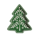 Shades of Green Plate Tree Shaped Embossed Ceramic Salad Plate, 9.5"