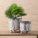 Metal Bucket with Embossed Fish, Nested Set of 2