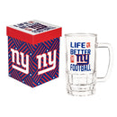 Glass Tankard Cup, with Gift Box, New York Giants