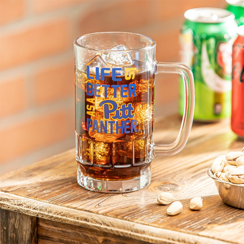 Glass Tankard Cup, with Gift Box, University of Pittsburgh