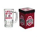 Glass Tankard Cup, with Gift Box, Ohio State University