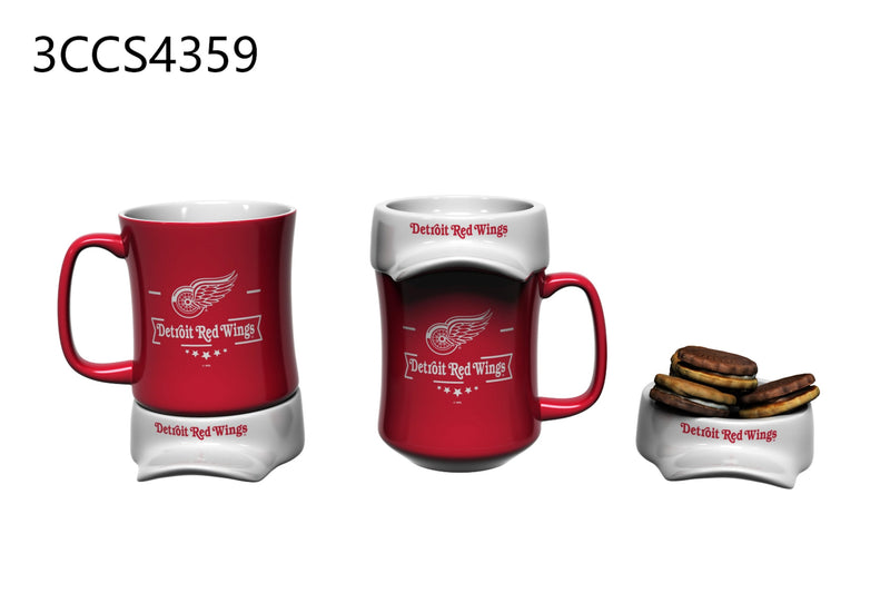 11oz. Ceramic Cup and Coaster Gift Set, Detroit Red Wings,3ccs4359