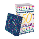 Color Changing Wine Glass w/ Gift Box, 12oz, Birthday Confetti 50th