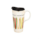 Ceramic Travel Cup, 17 OZ. ,w/box, Happy Birthday