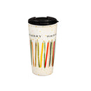 Ceramic Travel Cup, 17 OZ. ,w/box, Happy Birthday