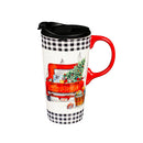 Ceramic Travel Cup, 17 OZ. ,w/box, Holiday Gatherings