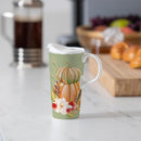 Ceramic Perfect Travel Cup, 17oz, w/ Gift Box, Harvest Pumpkins and Magnolia