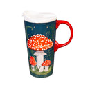 Garden of Wonder Travel Cup Ceramic Perfect Cup, Mushroom Forest, 17oz, Gift Box