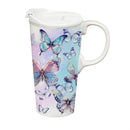 Season To Sparkle Travel Cup Ceramic Perfect Cup, Butterfly, 17oz, Gift Box