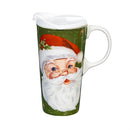 Traditional Santa Travel Cup Ceramic Perfect Cup, Jolly Santa, 17oz, Gift Box