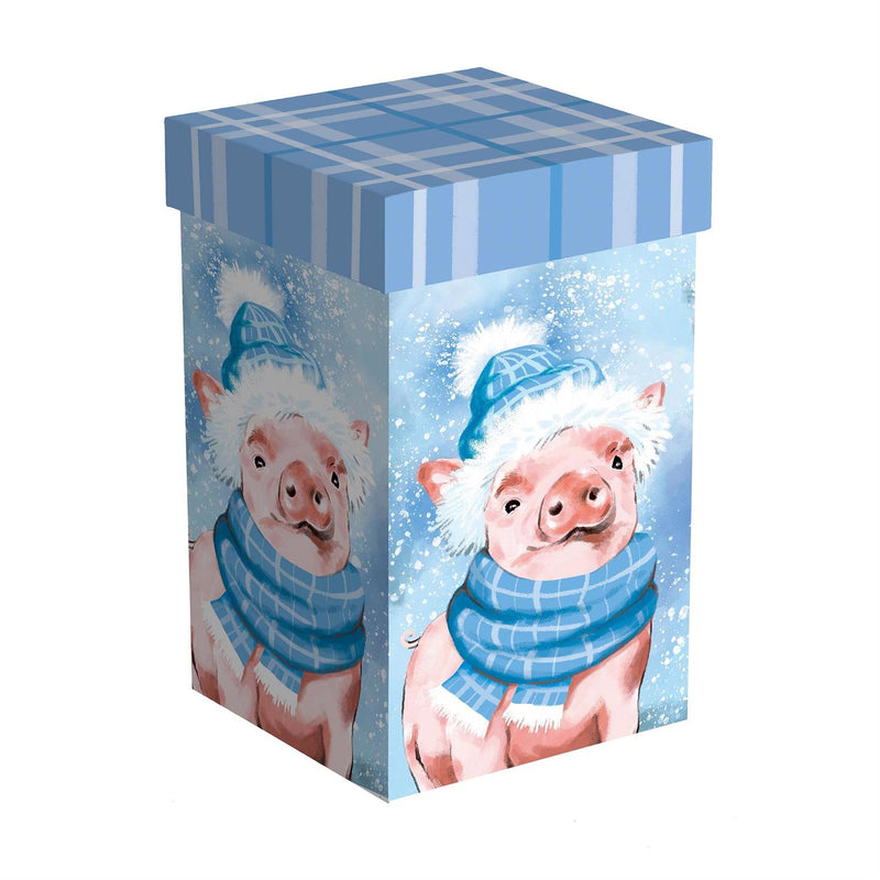 Holiday Poinsettia Travel Cup Ceramic Perfect Cup, Pig, 17oz, Gift Box
