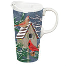 Woodland Storybook Travel Cup Ceramic Perfect Cup, Cardinal Home, 17oz, Gift Box