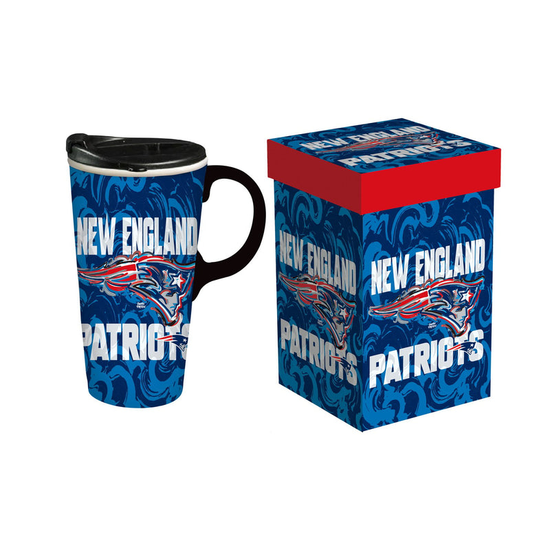 New England Patriots, Travel Latte, Justin Patten Logo,3ctc3818jpal