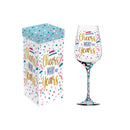 Stemmed Wine Glass, 17oz, Cheers to Many More Years!,3cwg664